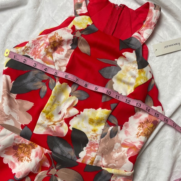 NWT Francesca’s Red Floral Mini Dress - Picture 2 of 11